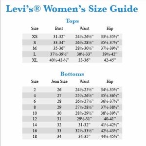 levi's waist size guide